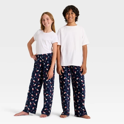 Kids' Santa Print Microfleece Holiday Matching Family Pajama Pants - Wondershop™ Blue 5 Kids' Santa Print Microfleece Holiday Matching Family Pajama Pants - Wondershop™ Blue - Image 3