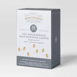 20ct LED Battery Operated Christmas Gingerbread Man Dew Drop Lights Warm White With Silver Wire - Wondershop™ -Wondershop Sales GUEST 91616025 64c9 4452 a500 67181dab46f0