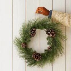 22in Unlit Iced Long Needle And Pinecone Artificial Christmas Wreath - Wondershop™ -Wondershop Sales GUEST 94c9df1c 4300 4424 915e 2fbf3b4b7eca