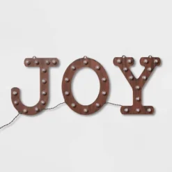 Hanging Lit 'JOY' Sign Brushed Bronze With Warm White Lights - Wondershop™ -Wondershop Sales GUEST 97ae30fd a11c 47c1 8915 1f1cf78aaf51