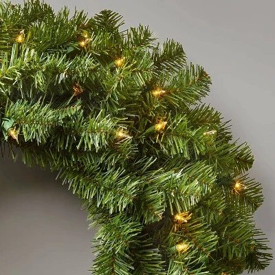 28in Pre-lit Artificial Christmas Wreath Clear Lights - Wondershop™ 4 28in Pre-lit Artificial Christmas Wreath Clear Lights - Wondershop™ - Image 2