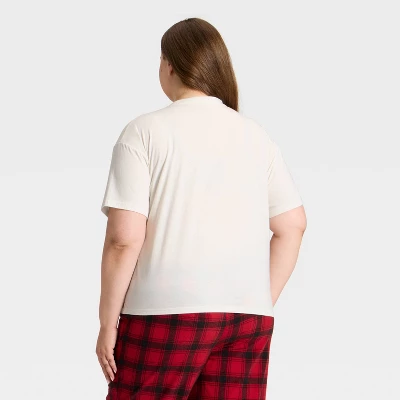 Women's "Tis The Season" Short Sleeve Holiday Matching Family Pajama Shirt - Wondershop™ Cream 3 Women's "Tis The Season" Short Sleeve Holiday Matching Family Pajama Shirt - Wondershop™ Cream