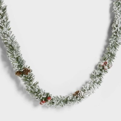 30ct LED Dewdrop With Flocked Greenery Christmas Indoor Novelty String Lights Warm White With Silver Wire - Wondershop™ 4 30ct LED Dewdrop With Flocked Greenery Christmas Indoor Novelty String Lights Warm White With Silver Wire - Wondershop™ - Image 2