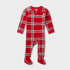 Baby Plaid Ribbed Holiday Matching Family Footed Pajamas - Wondershop™ Red -Wondershop Sales GUEST aa05057a c294 41ee b57d 3e76e744d570