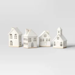 10pc Battery Operated Ceramic Christmas Village Set With Bottle Brush Trees - Wondershop™ White/Tan -Wondershop Sales GUEST aa1ec4a3 06c6 46ac 9e80 65af87efb80d