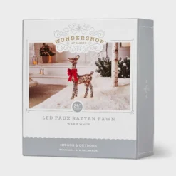 LED Faux Rattan Fawn With Red Bow Christmas Novelty Sculpture Light - Wondershop™ -Wondershop Sales GUEST ae7820a2 8302 4c3e a000 dc9754568385