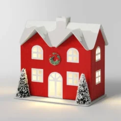 12pc Battery Operated Glittered Paper Christmas Village Set With Bottle Brush Trees And Snowmen - Wondershop™ White/Pink/Blue -Wondershop Sales GUEST af76c2c8 09d0 4777 81a5 5d85296a0f43