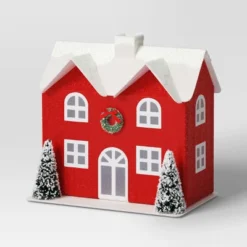 12pc Battery Operated Glittered Paper Christmas Village Set With Bottle Brush Trees And Snowmen - Wondershop™ White/Pink/Blue -Wondershop Sales GUEST b70eec71 18da 47d8 a8ef f12e5b08b32c