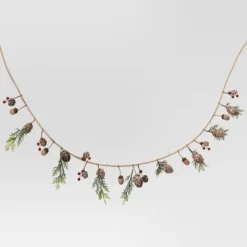 6' Battery Operated Lit Pinecone With Acorns And Berries Decorative Wall Garland Brown/Green - Wondershop™ -Wondershop Sales GUEST b7a649de faa2 4534 8995 c0df362e8272