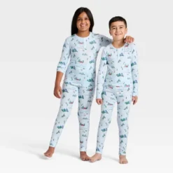 Kids' "Tis The Ski-son!" Cozy Knit Long Sleeve Shirt And Pants Holiday Matching Family Pajama Set - Wondershop™ Blue -Wondershop Sales GUEST bac4f86a c123 4a1e 9b07 ac31402aa9d9