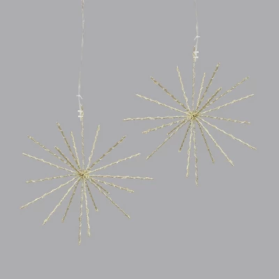 2pc 12" LED Twinkling Starburst Christmas Novelty Sculpture Light White With Gold Wire - Wondershop™ 4 2pc 12" LED Twinkling Starburst Christmas Novelty Sculpture Light White With Gold Wire - Wondershop™ - Image 2