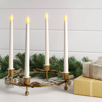 Christmas Lit Plastic Candles Metal Holder - Wondershop™ 3 Christmas Lit Plastic Candles Metal Holder - Wondershop™