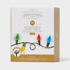 50ct Solar LED Faceted Christmas Indoor Outdoor String Lights With Green Wire - Wondershop™ -Wondershop Sales GUEST c42e34ff ec32 4142 b2c8 e74426336514