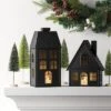 11" Lit Metal House Christmas Village Building - Wondershop™ Black: Indoor Tabletop Decorative Object, Battery-Powered -Wondershop Sales GUEST c4579e8b 67a4 4729 82eb 446d26f8103c