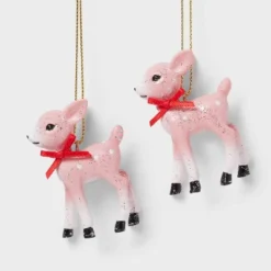 2ct Retro Small Deer Christmas Tree Ornament Set - Wondershop™ -Wondershop Sales GUEST c54770e4 da4b 4101 90b7 48afa2c1db53