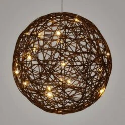 Battery Operated Brown Faux Rattan Sphere Fairy String Lights Warm White With Brown Wire - Wondershop™ -Wondershop Sales GUEST c6155a16 c543 4517 9c47 5b4965b2b6a5