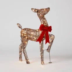 LED Faux Rattan Fawn With Red Bow Christmas Novelty Sculpture Light - Wondershop™ -Wondershop Sales GUEST caf29859 95fb 465f a9bb 06e905b02379