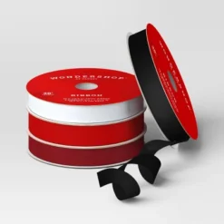 4 Pk Christmas Velvet Ribbon Gift Packaging Accessories Red/Black/White - Wondershop™ -Wondershop Sales GUEST cd175276 008d 41ac 8cb0 b95807eb9328