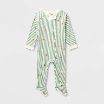 Baby Gingerbread Striped Ribbed Holiday Matching Family Footed Pajama - Wondershop™ Cream 5 Baby Gingerbread Striped Ribbed Holiday Matching Family Footed Pajama - Wondershop™ Cream - Image 4