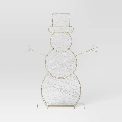 LED Champagne Metal Snowman Christmas Novelty Sculpture Light With White Color Light Bulb - Wondershop™ 4 LED Champagne Metal Snowman Christmas Novelty Sculpture Light With White Color Light Bulb - Wondershop™ - Image 2