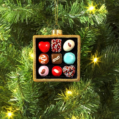 Christmas Glass Box Of Chocolates Ornament - Wondershop™ 3 Christmas Glass Box Of Chocolates Ornament - Wondershop™