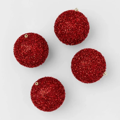 9pc Tinsel Ball Christmas Tree Ornament Set - Wondershop™ 6 9pc Tinsel Ball Christmas Tree Ornament Set - Wondershop™ - Image 4