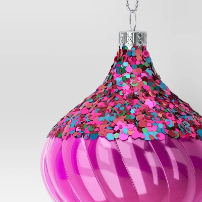 Christmas Swirl Onion Hot Pink Ornament - Wondershop™ 4 Christmas Swirl Onion Hot Pink Ornament - Wondershop™ - Image 2