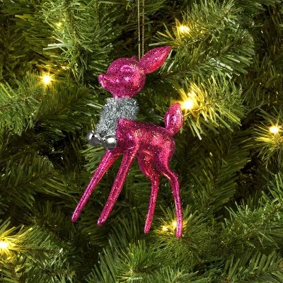 Christmas Plastic Deer Ornament Hot Pink - Wondershop™ 3 Christmas Plastic Deer Ornament Hot Pink - Wondershop™