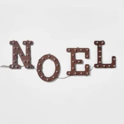 Hanging Lit Wood 'NOEL' Sign Brushed Bronze With Warm White Lights - Wondershop™ -Wondershop Sales GUEST e31f2a02 6f42 47a5 bb42 0af4fc3d3c63