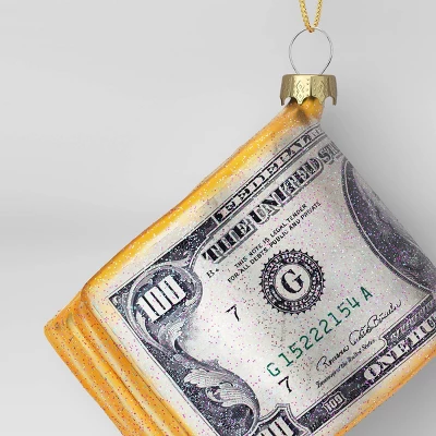 Christmas Glass Roll Of Bills Ornament - Wondershop™ 4 Christmas Glass Roll Of Bills Ornament - Wondershop™ - Image 2