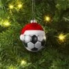 4" Christmas Glass Santa Hat Soccer Ball Ornament - Wondershop™ -Wondershop Sales GUEST e80ce848 de89 43ba 90d6 731d1c68b12e