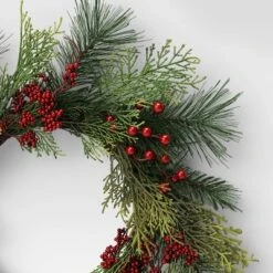 22" Mixed Pine With Red Berries Artificial Christmas Wreath Green - Wondershop™ 5 22" Mixed Pine With Red Berries Artificial Christmas Wreath Green - Wondershop™ -Wondershop Sales GUEST e9222e3d 733f 4bbf abb1 2d4570b30131