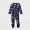 Baby Santa Print Ribbed Holiday Matching Family Footed Pajamas - Wondershop™ Navy Blue -Wondershop Sales GUEST ea0e70cd 2bd0 4633 b264 cf2c7236897a