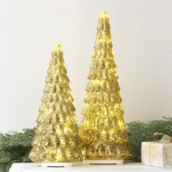 15" Christmas Mercury Glass Tiered Classic Tree Decor - Wondershop™