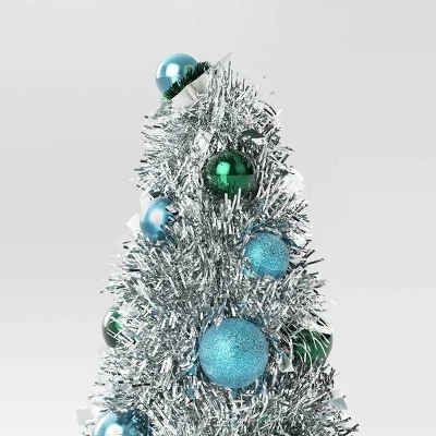 8" Christmas Tinsel Tree With Flower - Wondershop™ 4 8" Christmas Tinsel Tree With Flower - Wondershop™ - Image 2