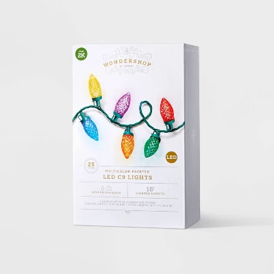 25ct LED C9 Faceted Christmas String Lights With Green Wire - Wondershop™ 5 25ct LED C9 Faceted Christmas String Lights With Green Wire - Wondershop™ - Image 3