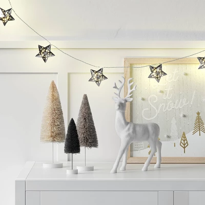 10ct LED Battery Operated Silver Star Christmas Novelty String Lights Warm White - Wondershop™ 3 10ct LED Battery Operated Silver Star Christmas Novelty String Lights Warm White - Wondershop™