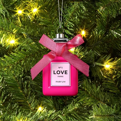 Christmas Glass Hot Pink Perfume Ornament - Wondershop™ 3 Christmas Glass Hot Pink Perfume Ornament - Wondershop™