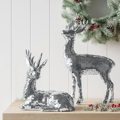 Christmas Silver Sitting Deer Decor - Wondershop™ 3 Christmas Silver Sitting Deer Decor - Wondershop™