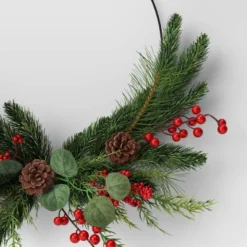 22" Mixed Greenery With Pinecones & Red Berries Artificial Christmas Wreath Green - Wondershop™ -Wondershop Sales GUEST f4bde7be a84c 4966 9d62 51274dfc9c2c