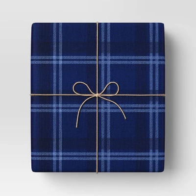 30” 25 Sq Ft Christmas Roll Wrap Blue Plaid - Wondershop™ 3 30” 25 Sq Ft Christmas Roll Wrap Blue Plaid - Wondershop™