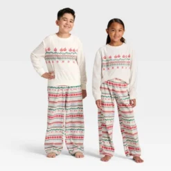 Kids' "Let It Snow" Fair Isle Microfleece Holiday Matching Family Pajama Pants - Wondershop™ Cream -Wondershop Sales GUEST f7d95059 5f07 40cf 82da 71d55621510c