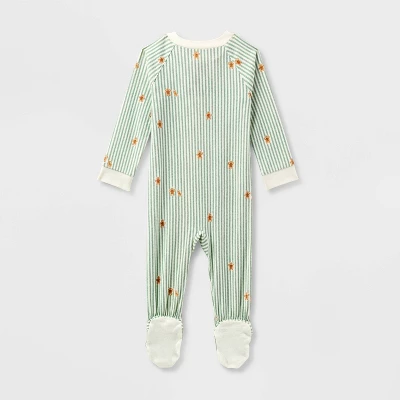 Baby Gingerbread Striped Ribbed Holiday Matching Family Footed Pajama - Wondershop™ Cream 2 Baby Gingerbread Striped Ribbed Holiday Matching Family Footed Pajama - Wondershop™ Cream