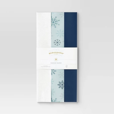 30ct Christmas Tissue Paper Blue/White - Wondershop™ 4 30ct Christmas Tissue Paper Blue/White - Wondershop™ - Image 2